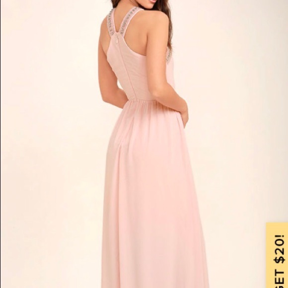 Blush Pink Beaded Maxi Dress from LULUS - Picture 3 of 14